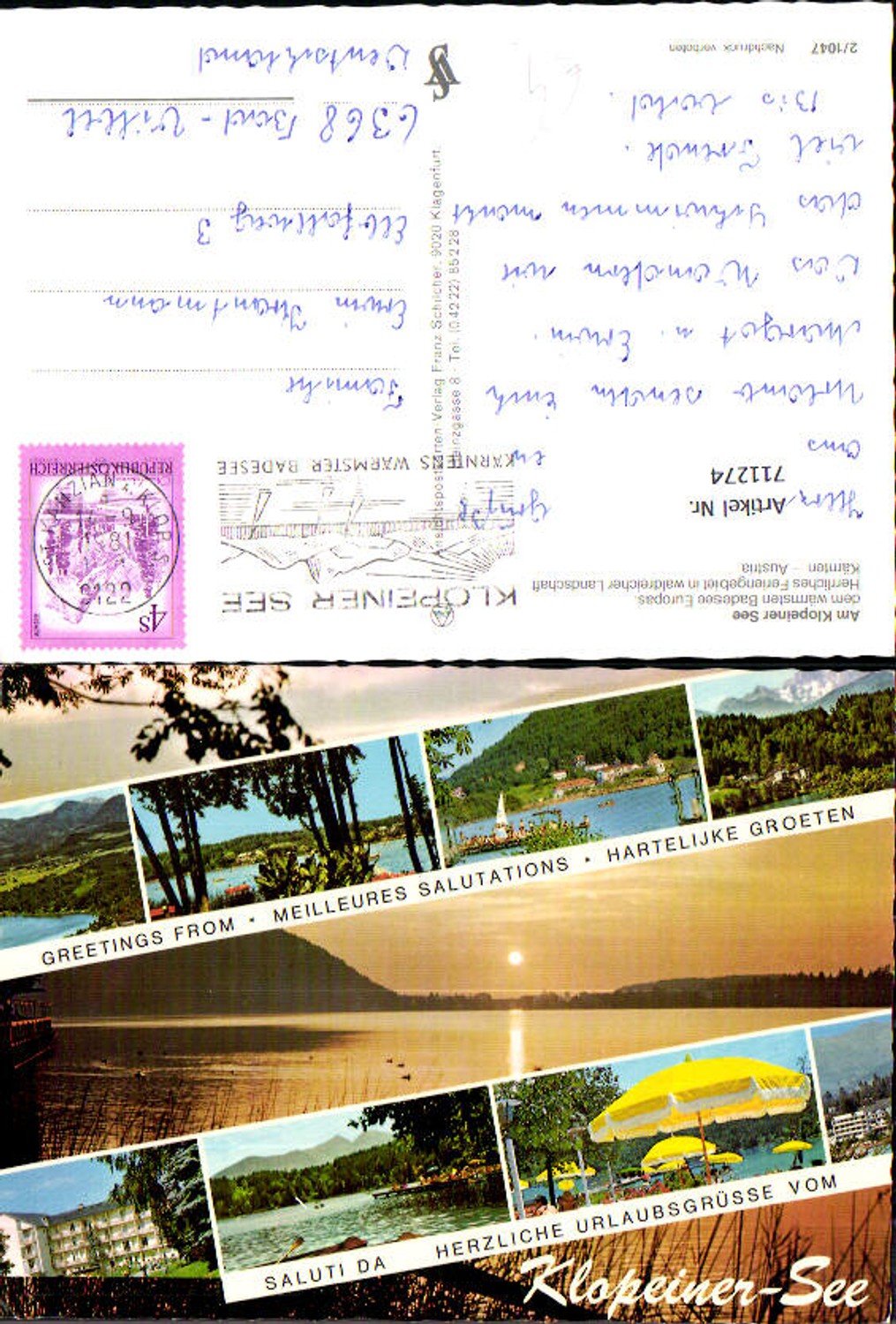711274 Multi-image postcard Klopeiner See views of Sankt Kanzian am Klopeiner See