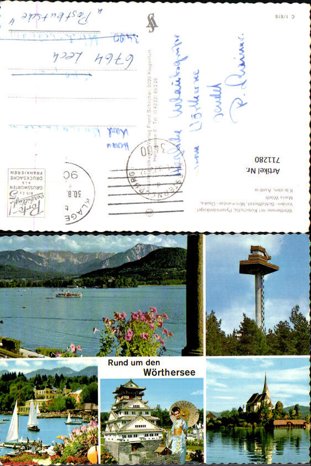 711280 Mehrbild AK Wörthersee Velden Schloßhotel Minimundus Osaka Maria Wörth Pyramidenkogel