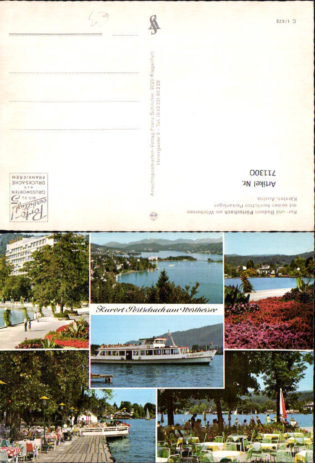 711300 Mehrbild AK Pörtschach a. Wörthersee Schliff Dampfer Klagenfurt