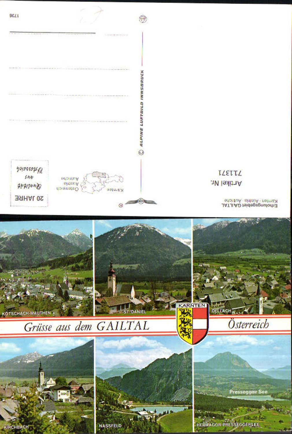 711371 Multi-image AK Gailtal Kötschach-Mauthen St Daniel Dellach Nassfeld Kirchbach Hermagor-Presseggersee