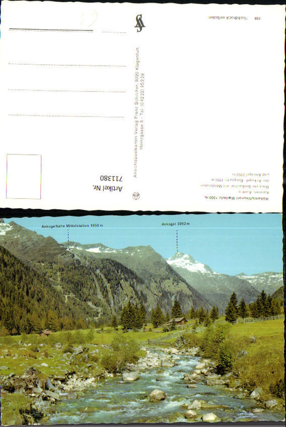 711380 Mallnitz Blick ins Seebachtal Mittelstation Ankogel Bergbahn