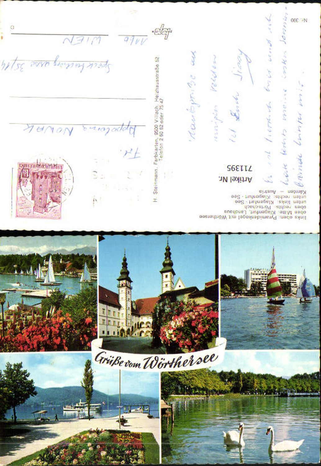 711395 Mehrbild AK Wörthersee Klagenfurt Landhaus Pörtschach Schiff Dampfer