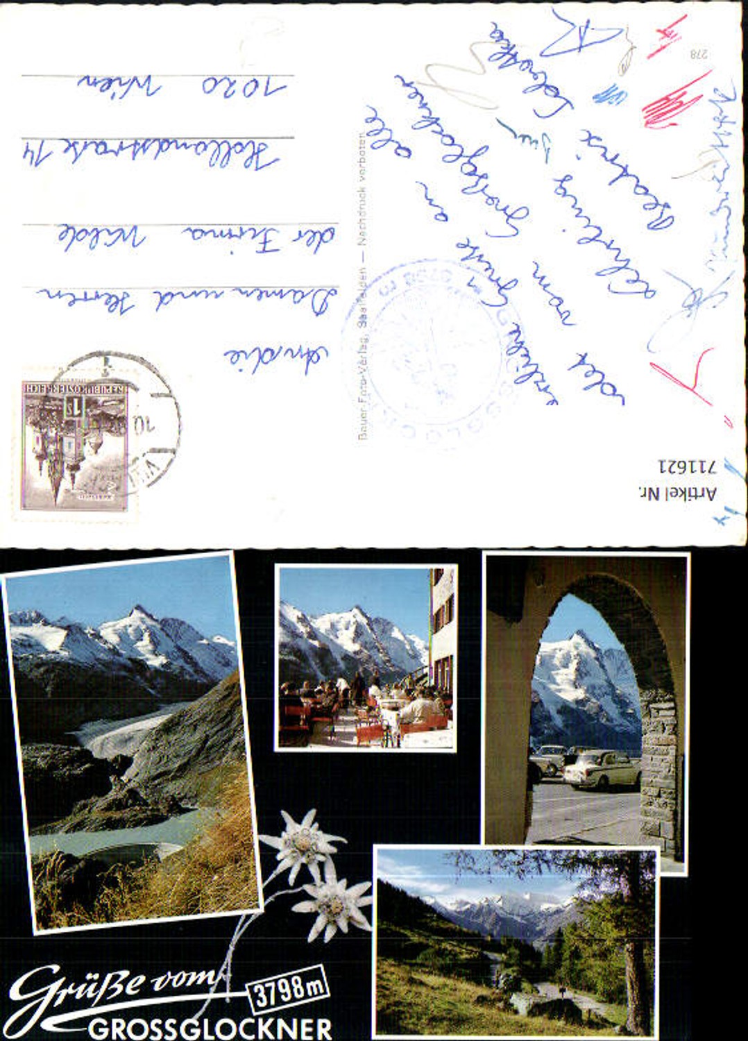 711621 Mehrbild AK Großglockner Heiligenblut Hochalpenstraße Franz-Josefshöhe Parkplatz