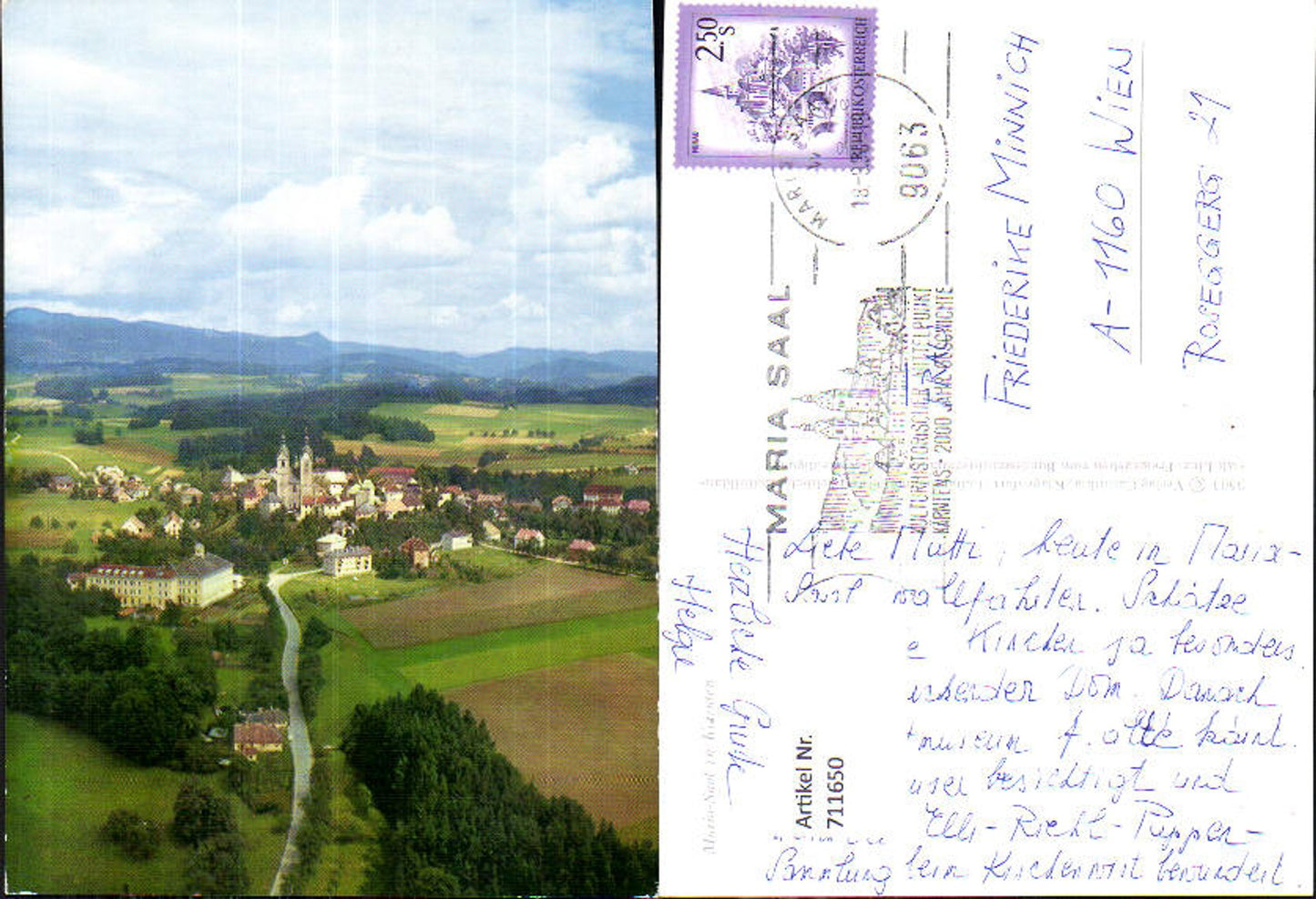 711650 Luftbild Maria Saal i. Kärnten Totale mit Wallfahrtskirche