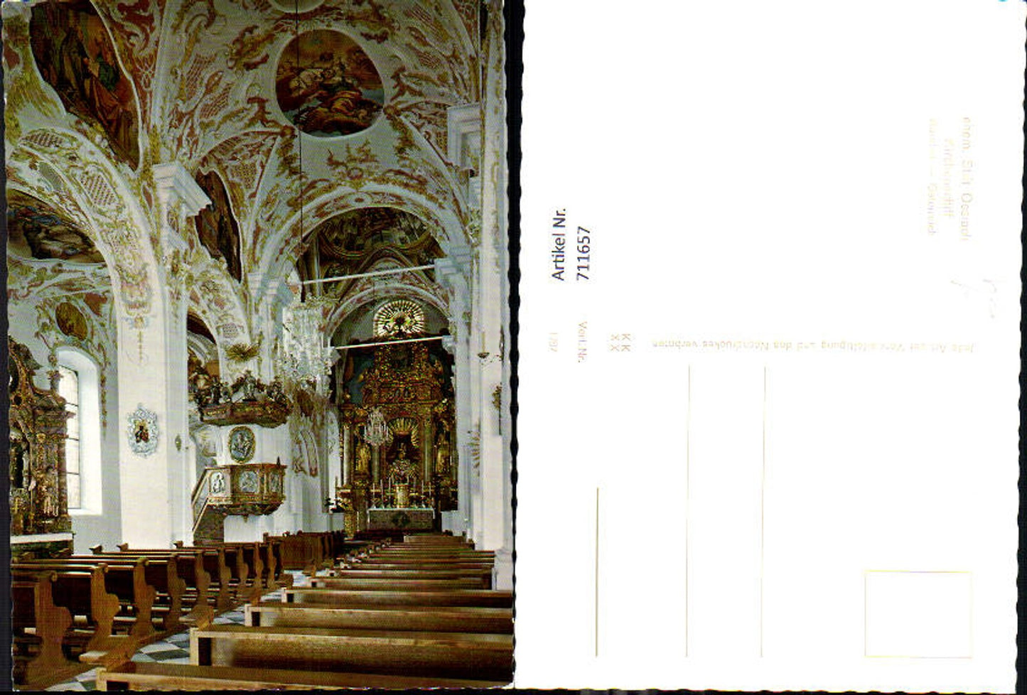 711657 Stift Ossiach Kirchenschiff Kirche Innenansicht