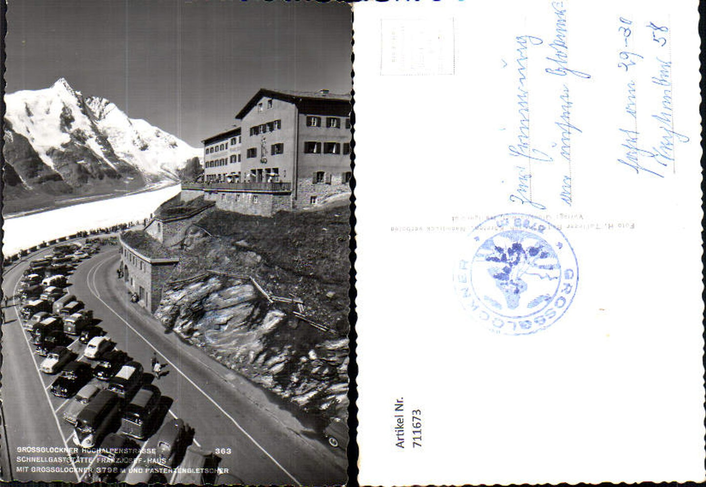 711673 Foto AK Heiligenblut Großglockner Hochalpenstraße Franz-Josefs-Höhe Parkplatz VW Bully