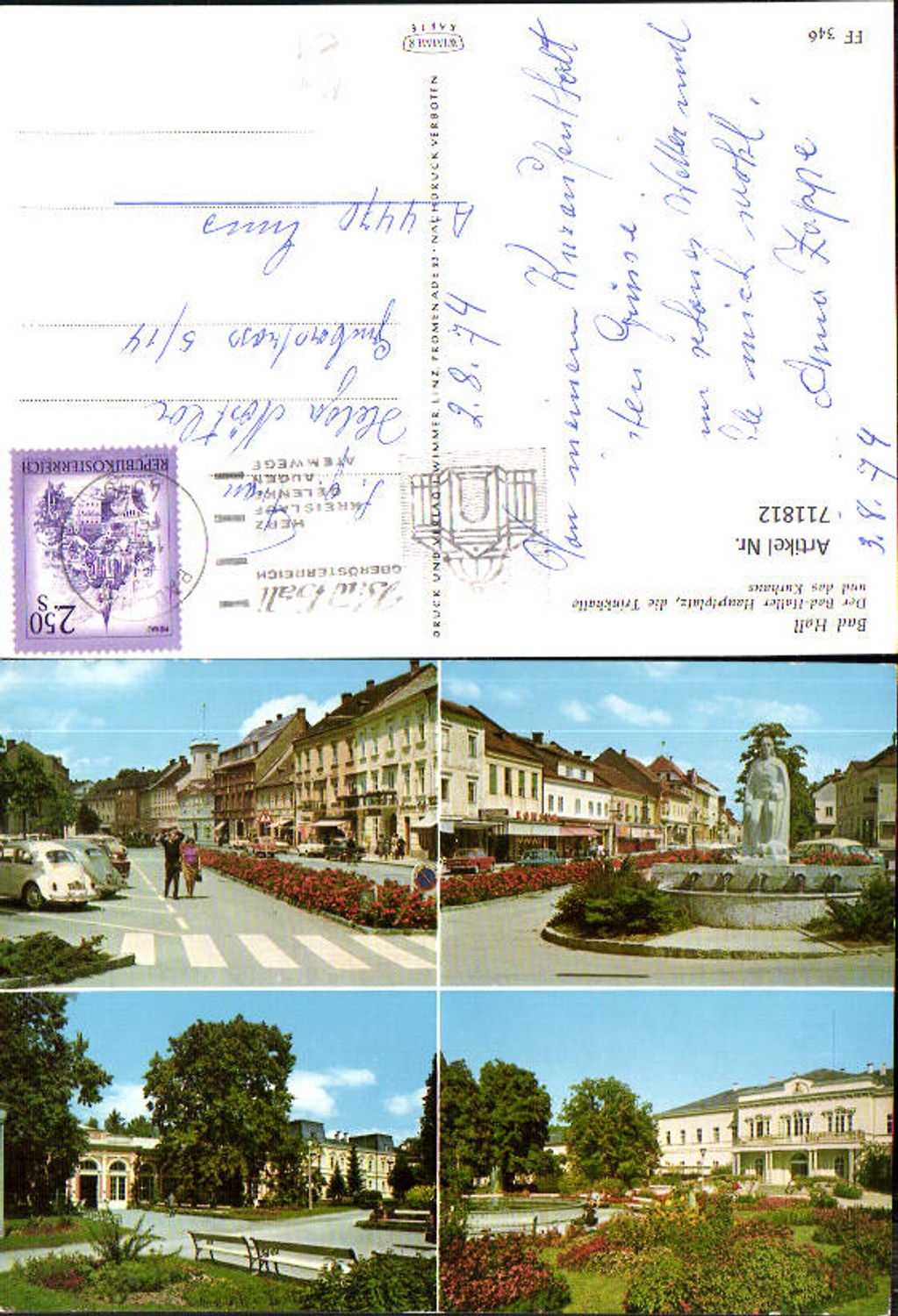 711812 Multi-image AK Bad Hall Main Square Drinking Hall Kurhaus VW Beetle