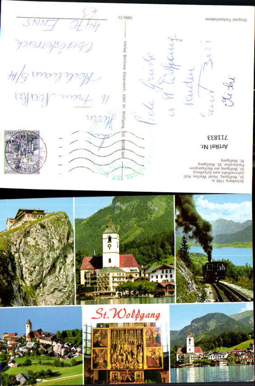 711833 Mehrbild AK St Wolfgang im Salzkammergut Zahnradbahn zum Schafberg Pacheraltar Dampflok