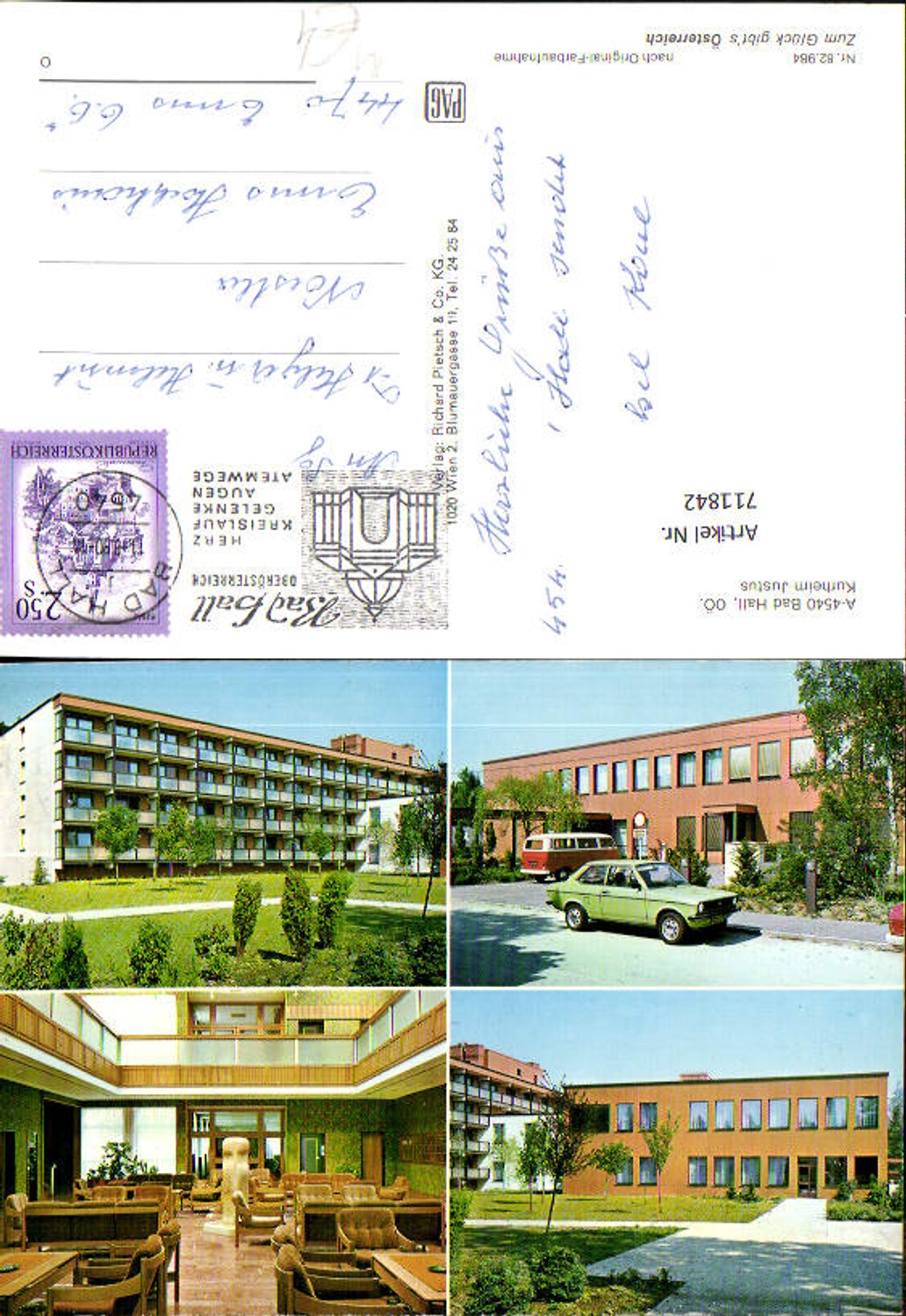 711842 Mehrbild AK Bad Hall Kurheim Justus VW Bus