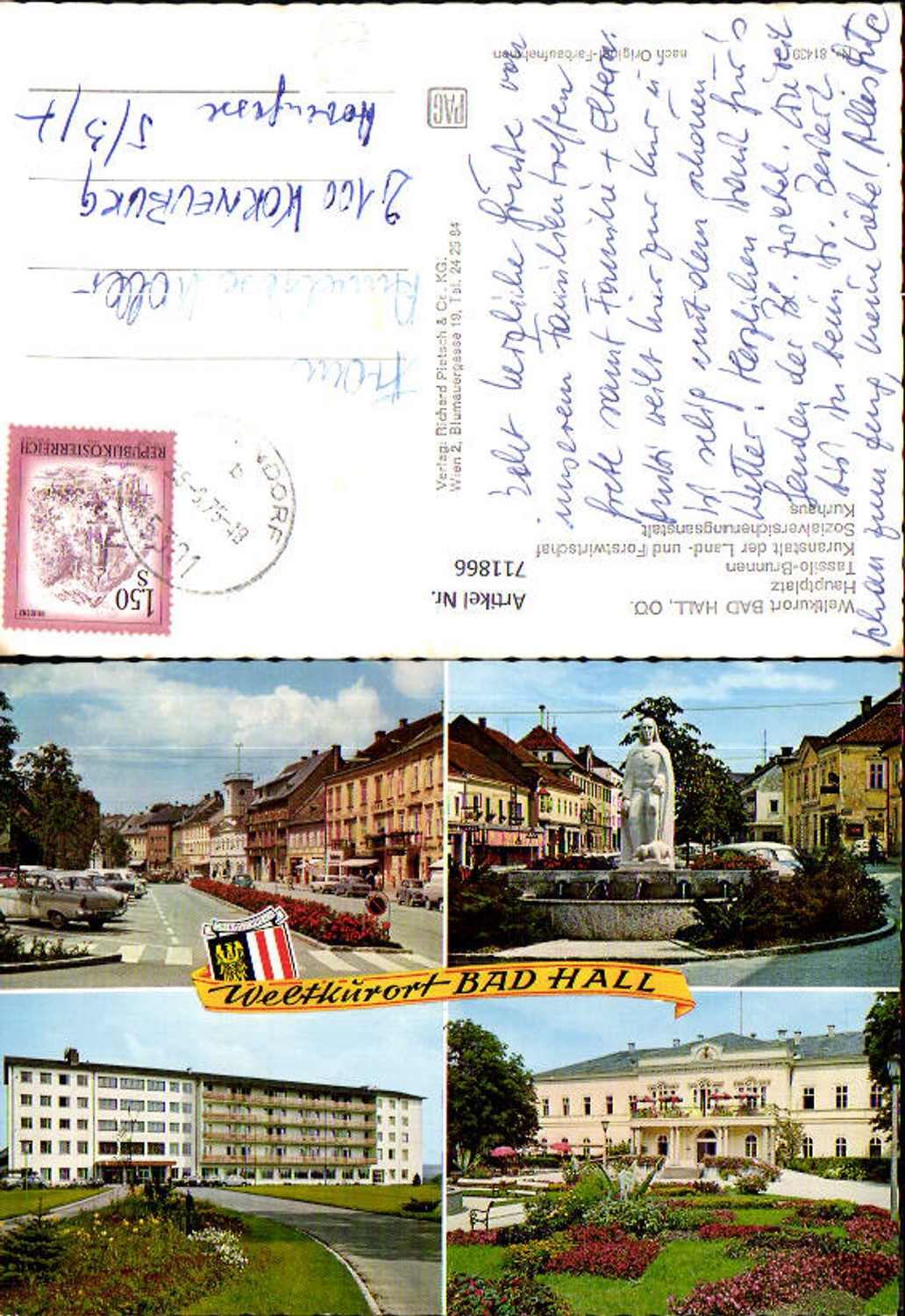 711866 Mehrbild AK Bad Hall Hauptplatz Tassilo-Brunnen Kurhaus