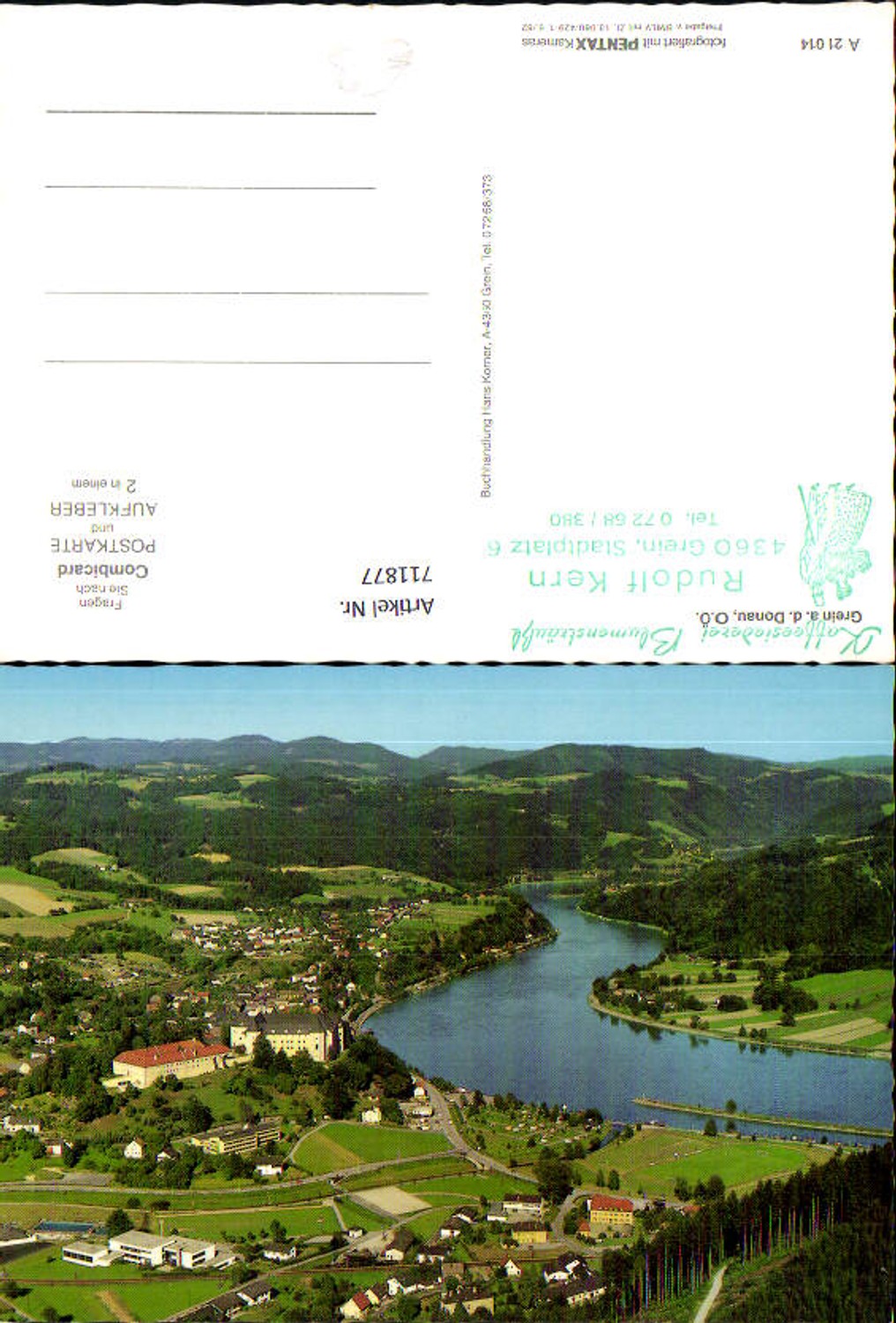 711877 Grein a. d. Donau Stempel Kaffeesiederei Blumensträußl