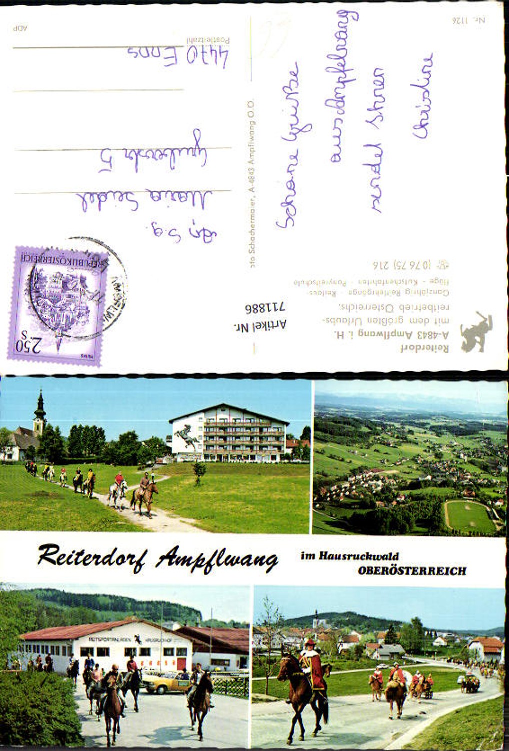 711886 Multi-image AK Equestrian village Ampflwang in the Hausruckviertel region Riding Horses Carriage
