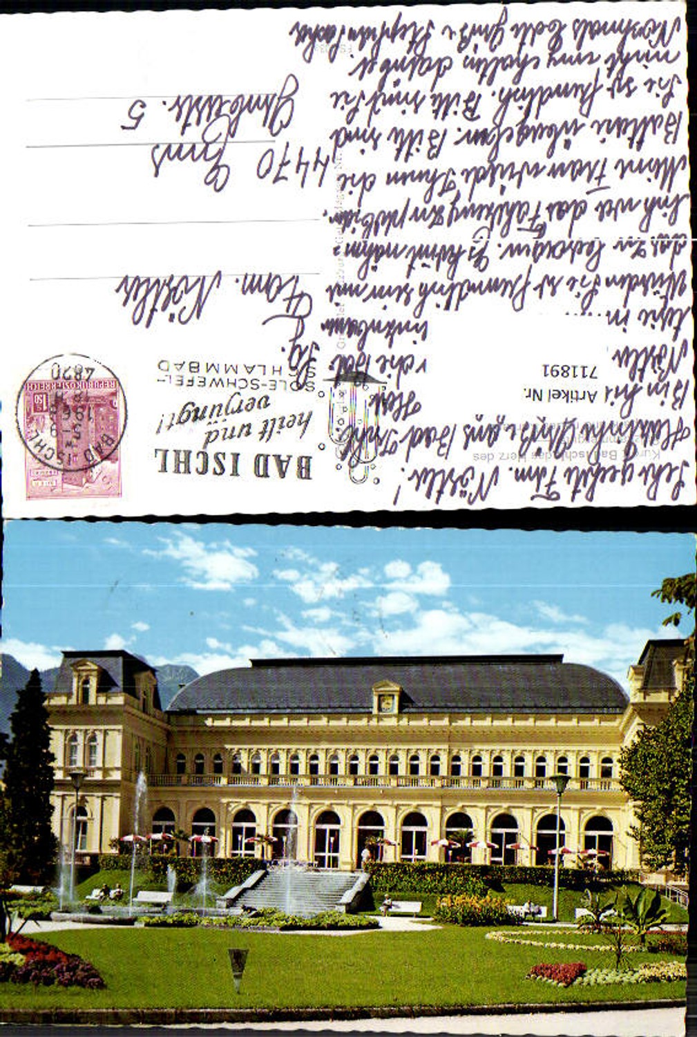 711891 Bad Ischl Salzkammergut Park u. Neues Kurhaus Brunnen