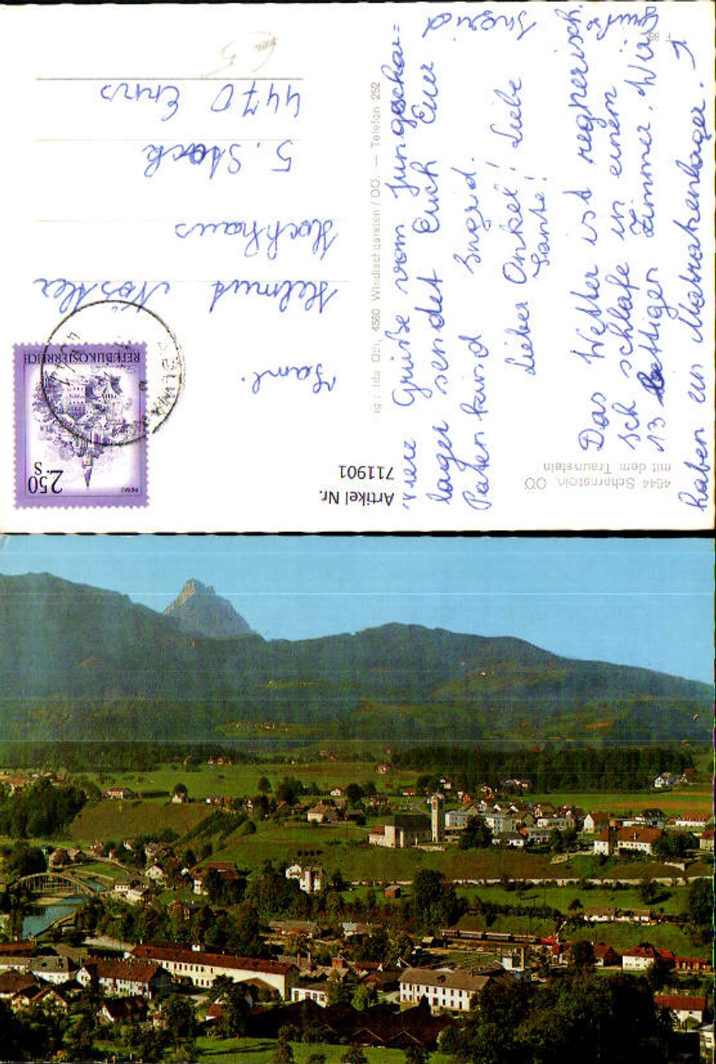 711901 Scharnstein mit dem Traunstein Ansicht