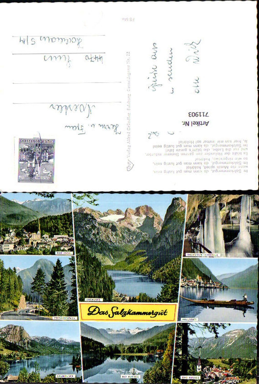 711903 Multi-image AK Salzkammergut Gosausee Bad Ischl Grundlsee Bad Aussee Hallstatt