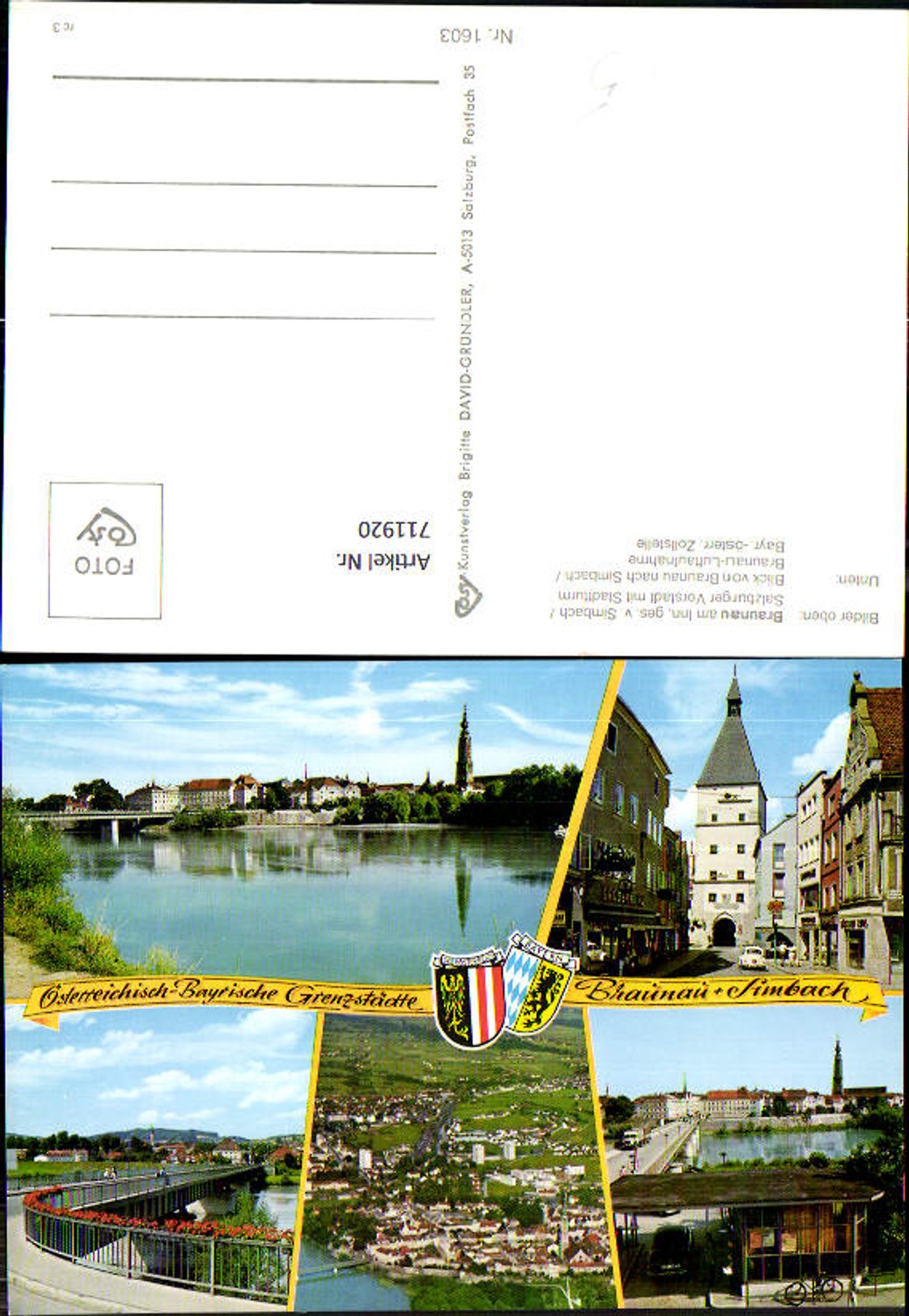 711920 Multi-image AK Braunau am Inn Simbach town tower aerial view customs office