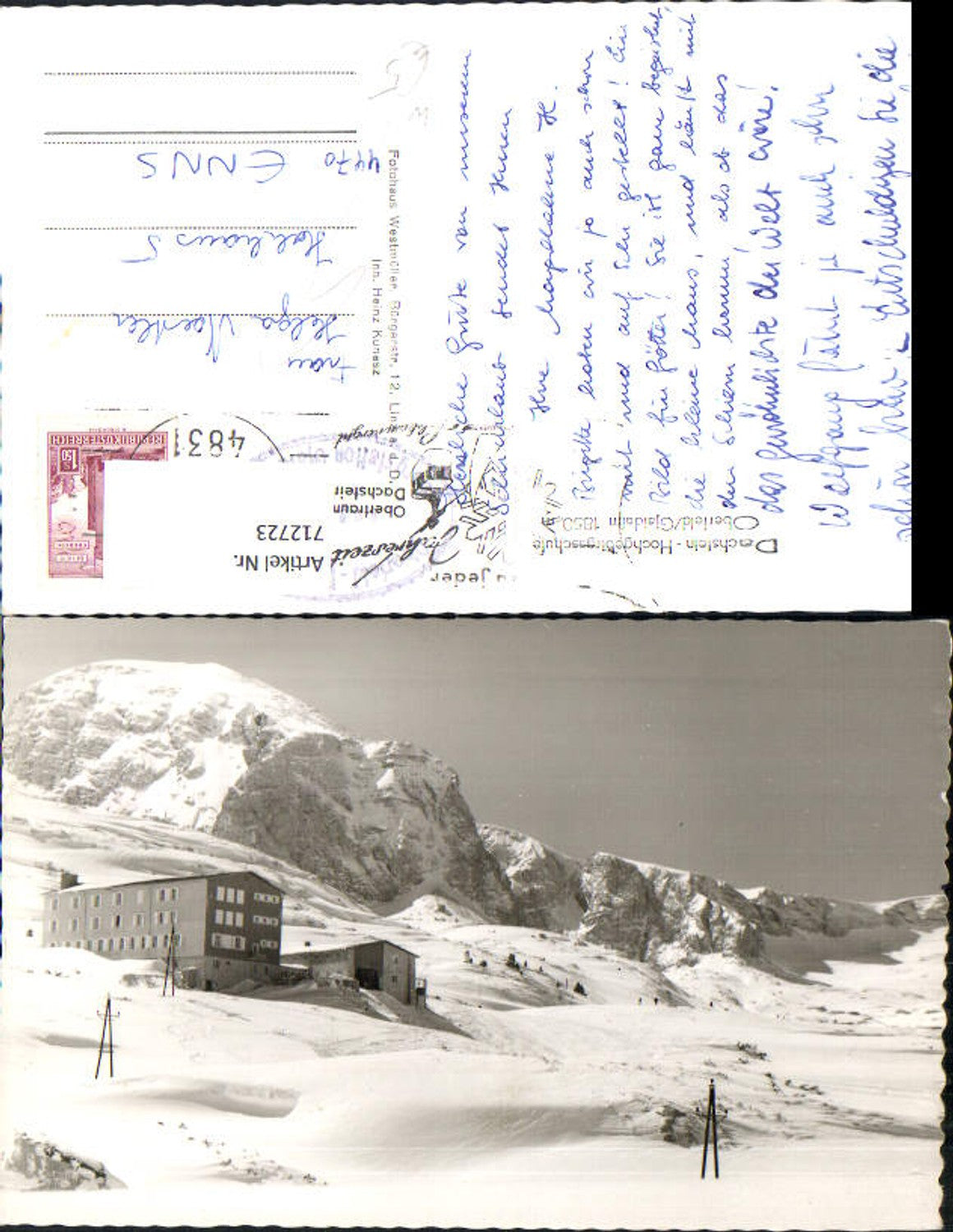 712723 Foto AK Dachstein Hochgebirgsschule Oberfeld Gjaidalm Obertraun Wintersport