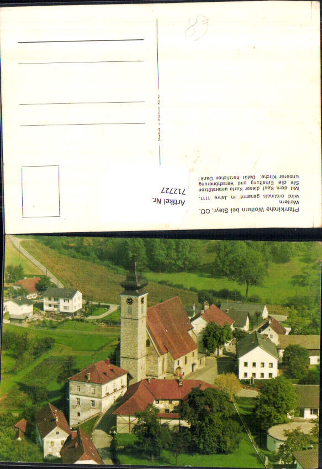 712727 Luftbild Pfarrkirche Wolfern b. Steyr Wolfern