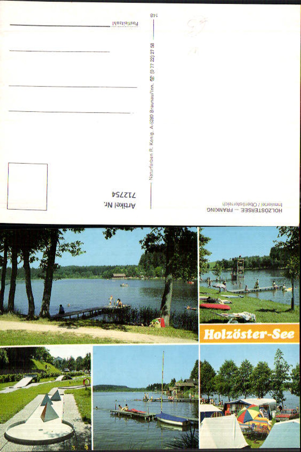 712754 Mehrbild AK Holzöster-See Franking Innviertel Minigolf Camping Strandleben