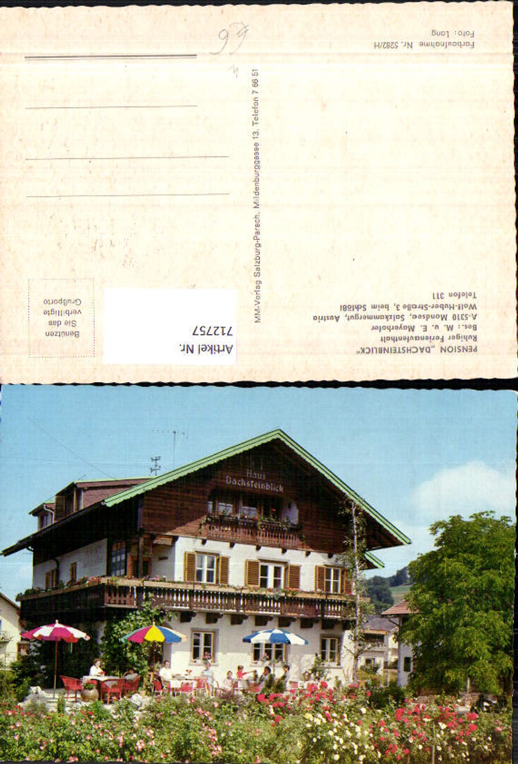 712757 Mondsee Salzkammergut Pension Dachsteinblick