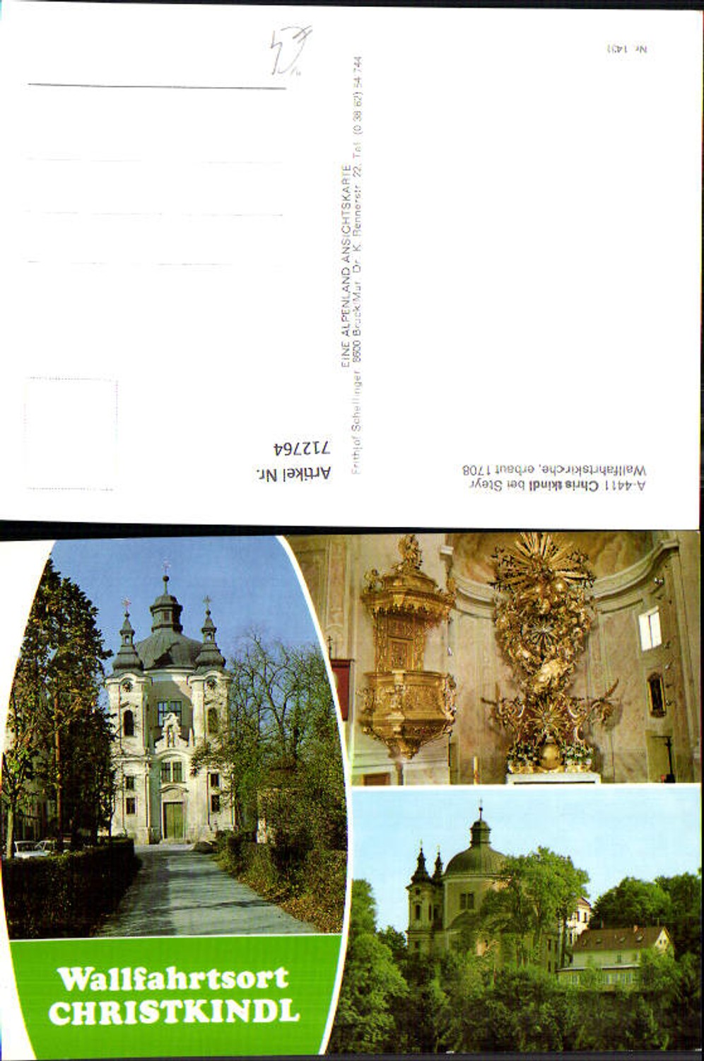 712764 Multi-image AK Christkindl near Steyr Pilgrimage Church Altar Pulpit