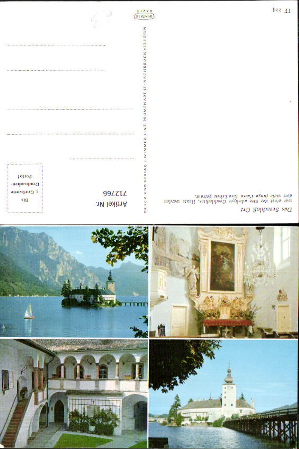 712766 Mehrbild AK Gmunden Schloss Ort Altar Brücke Segelboot