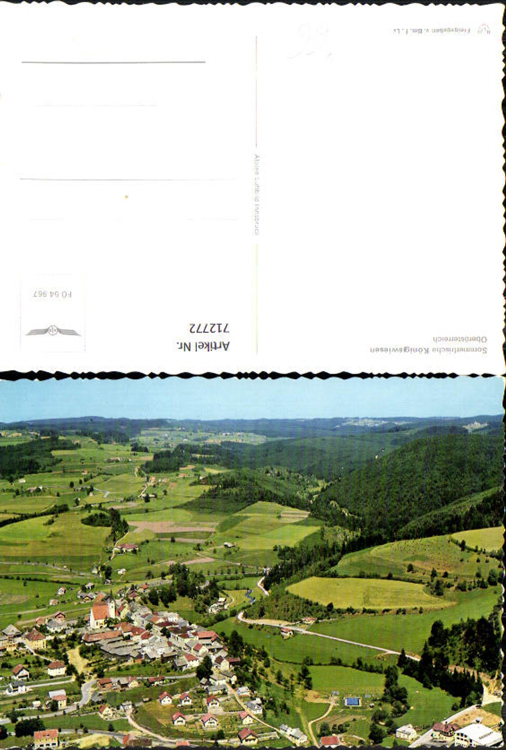 712772 Aerial photograph Königswiesen pub Alpine aerial photo FÖ 54967