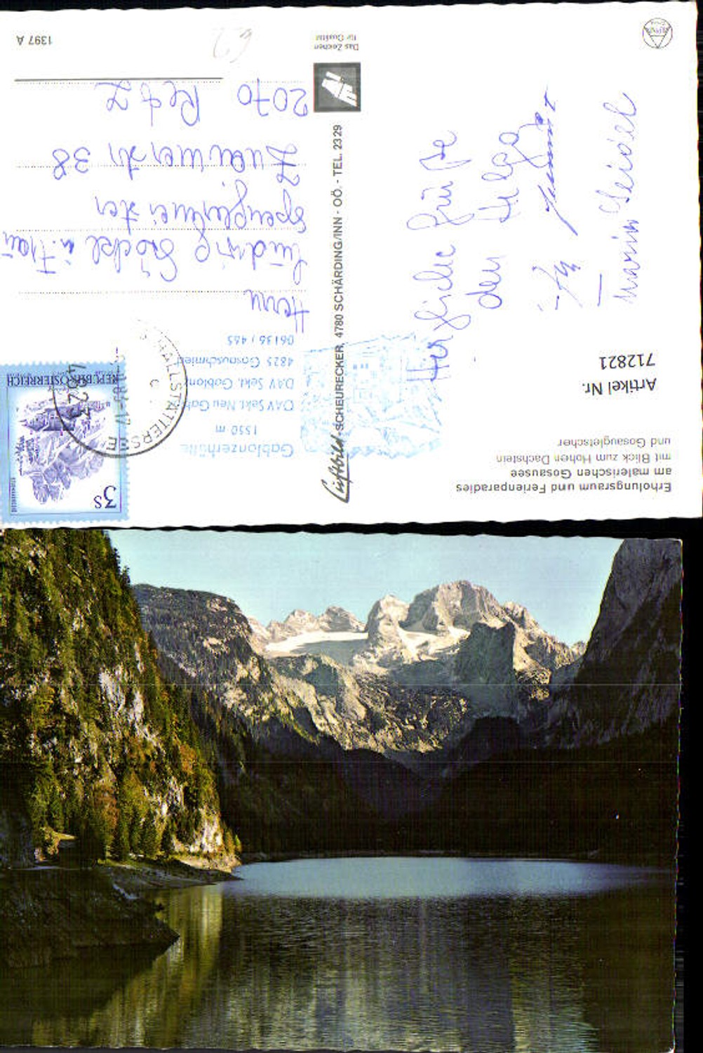 712821 Gosau, Gosausee with a view of the Hoher Dachstein and the Gosau Glacier