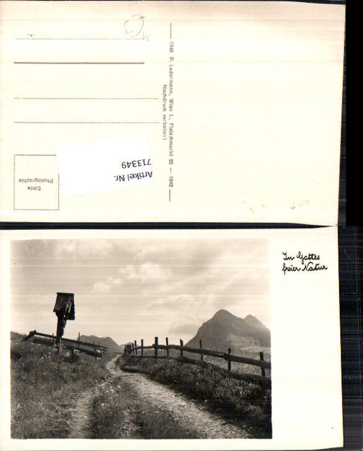 713349 Foto-AK Weg Wanderweg Kreuz Marterl Wegkreuz
