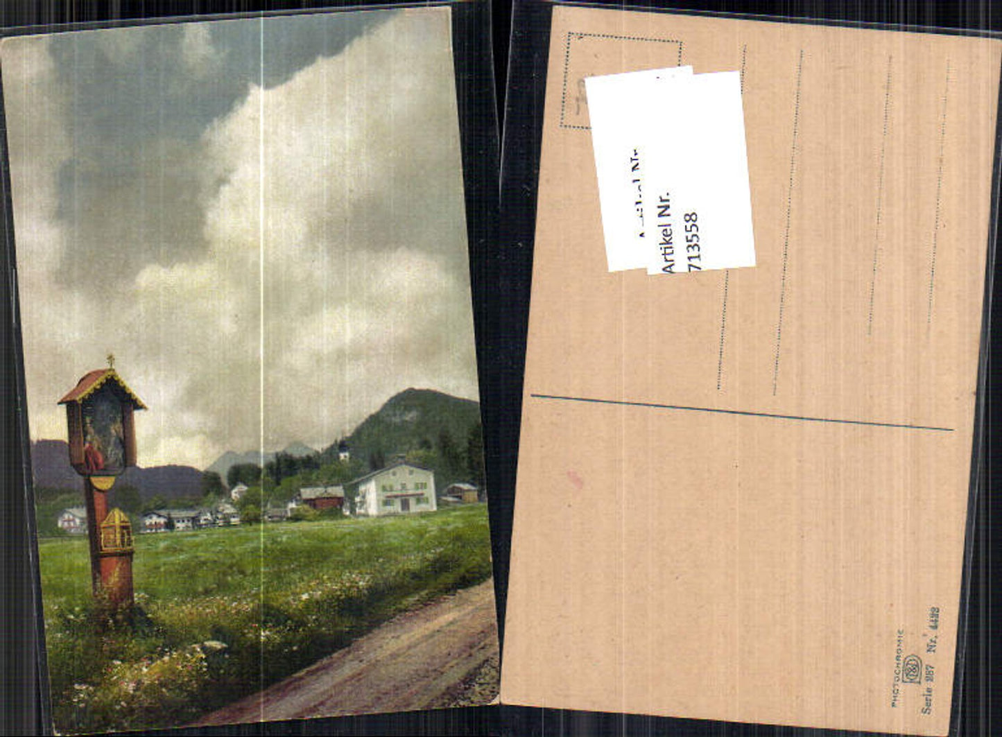 713558 Künstler AK Photochromie Nenke & Ostermaier 287-4422 Marterl Wegkreuz