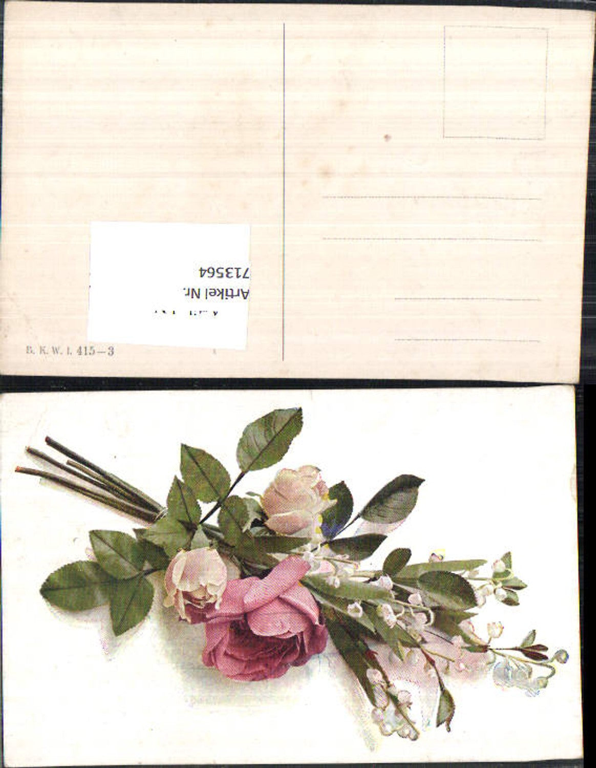 713564 Künstler AK Rose Blume pub B.K.W.I. 415-3