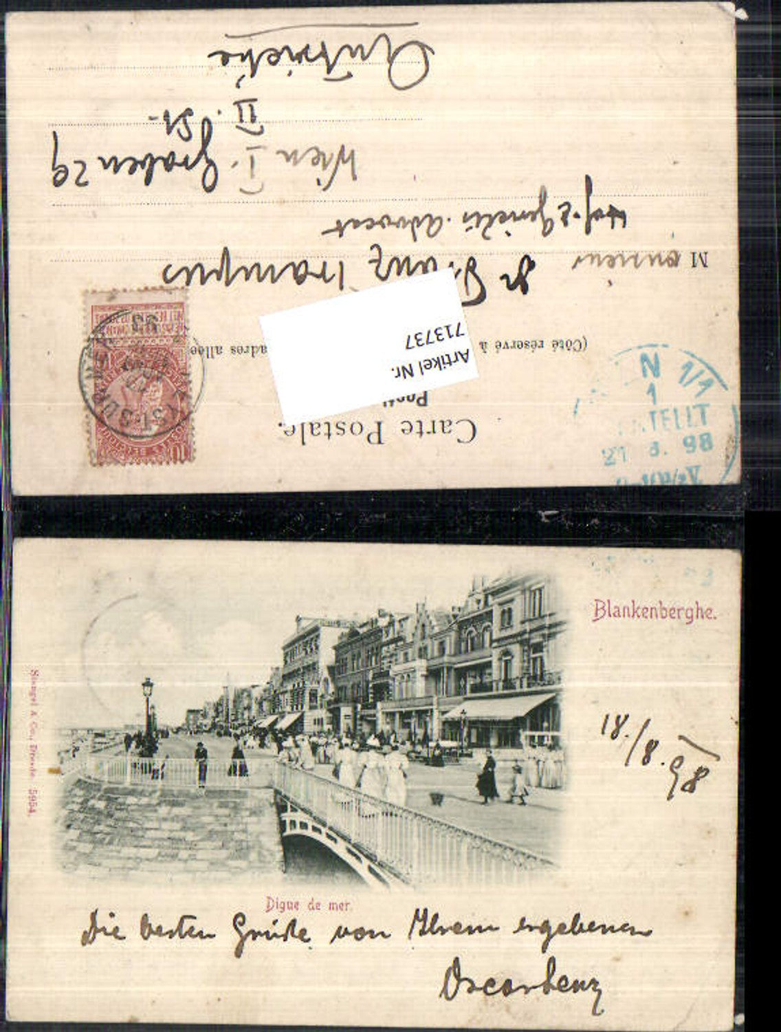 713737 Blankenberghe Blankenberge 1898 Promenade Digue de mer pub Stengel & Co. 5954