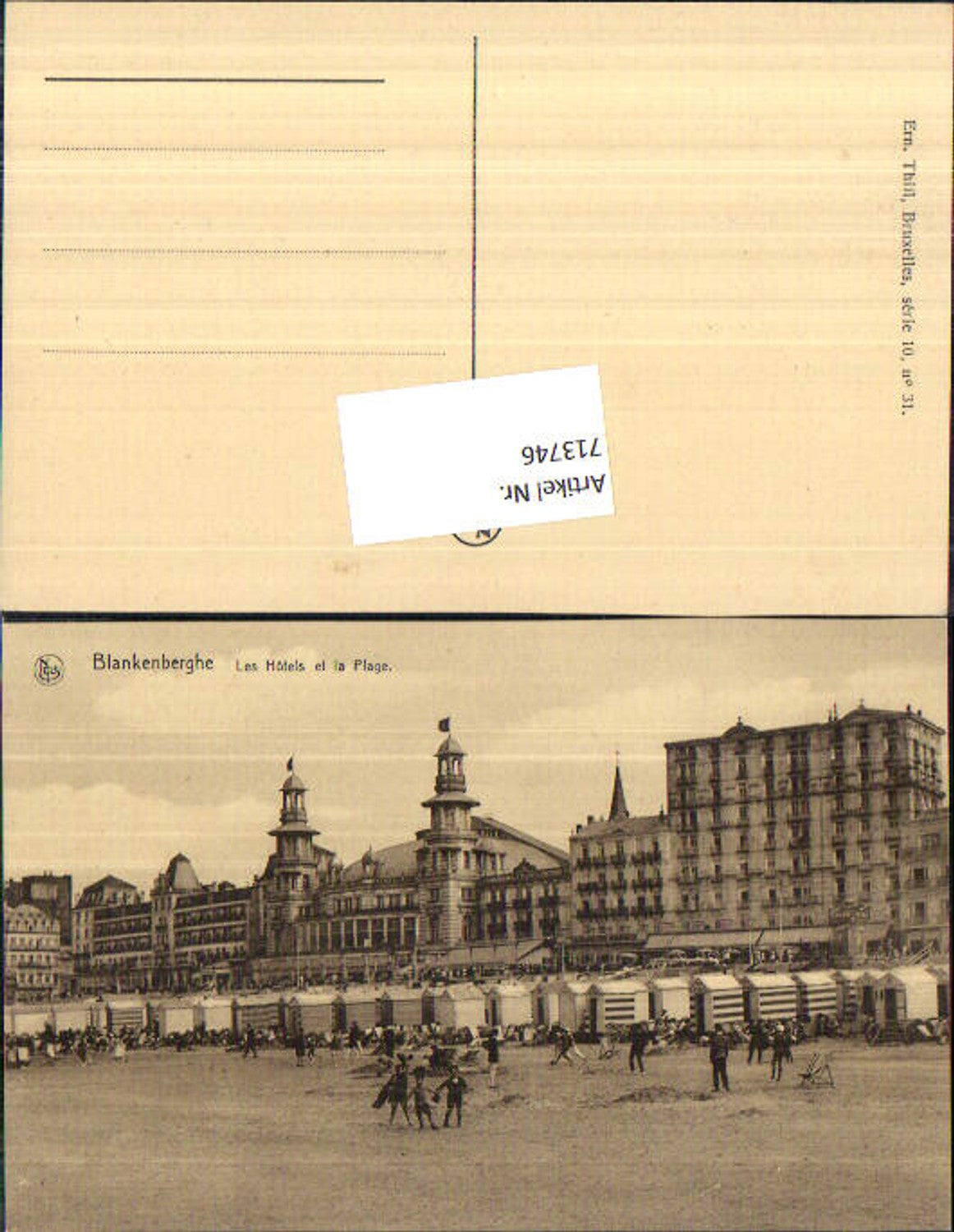 713746 Blankenberghe Blankenberge Les Hotels et la Plage Strand