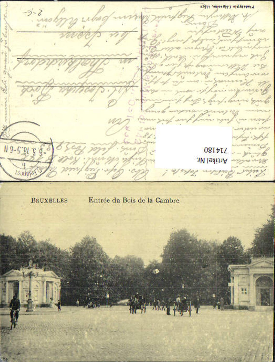 Brüssel Bruxelles Bois de la cambre K.D. Feldpost Thalkirchdorf Isny Oberstaufen Kirchdorf
