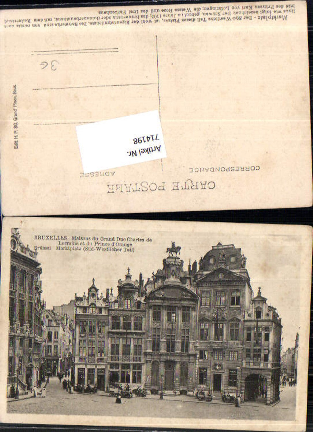 714198 Brüssel Bruxelles Maisons du Grand Duc Charles