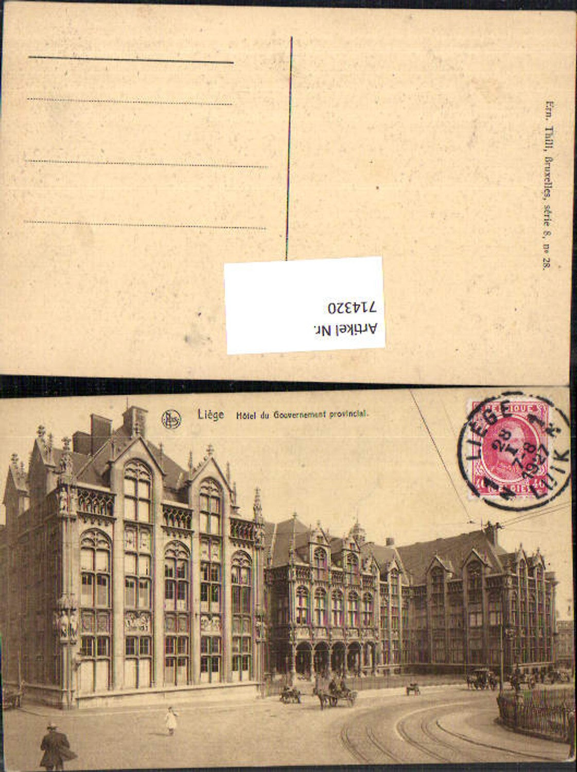 714320 Liege Lüttich Hotel du Gouvernement Provincial