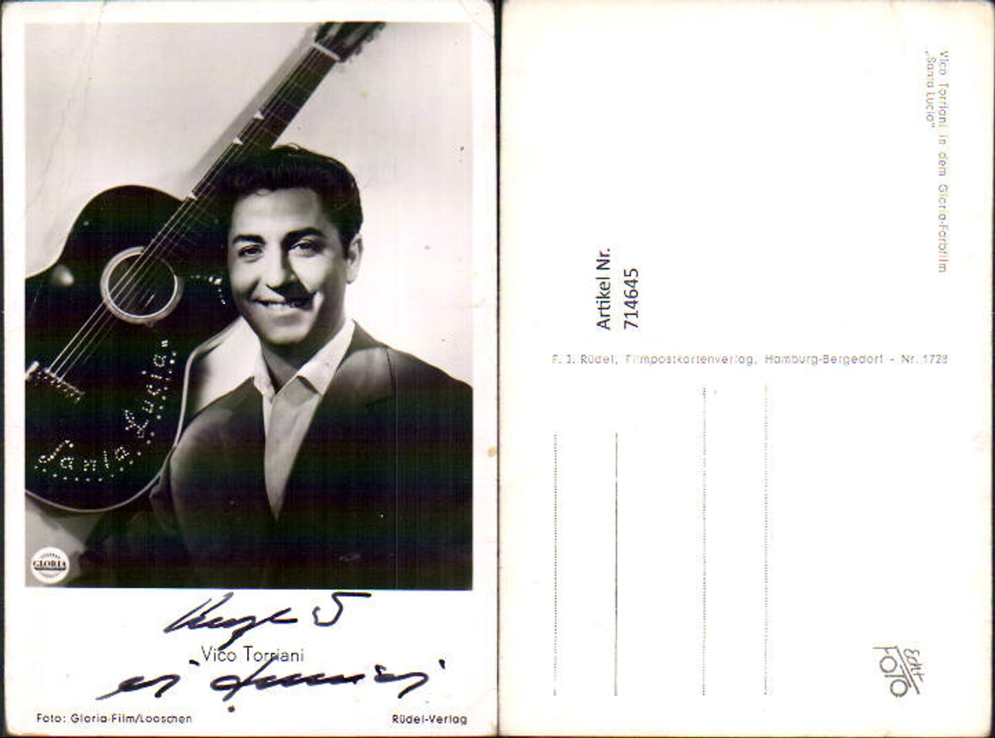 714645 Vico Torriani Rüdel Verlag original signiert Autogrammkarte