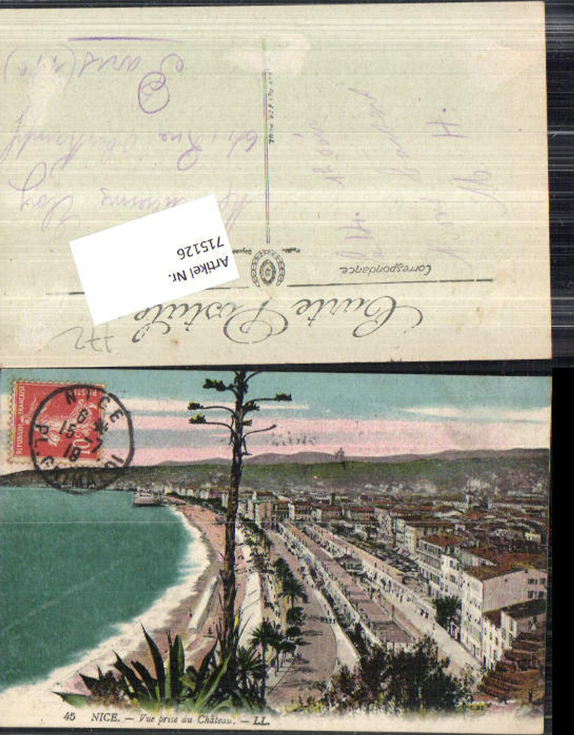 715126 France Nice Nizza Chateau View pub LL 45