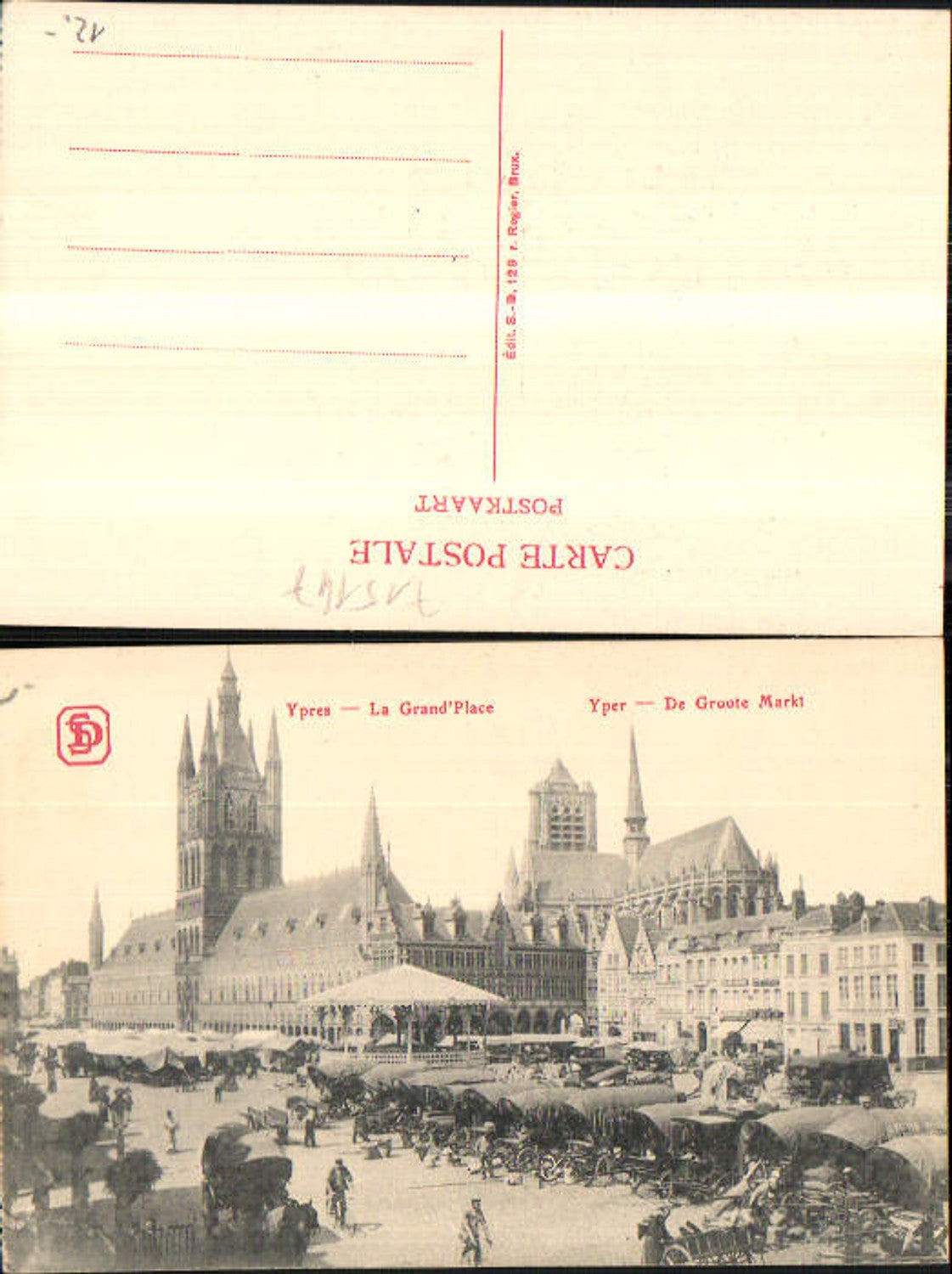 715147 Belgium Flandern Ypern Ypres Grand Place Groote Markt