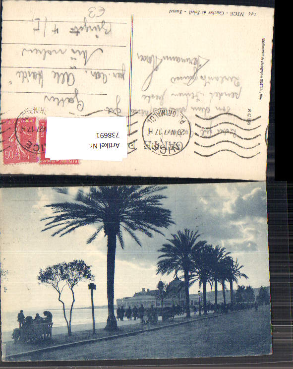 738691 Nice Coucher de Soleil Sunset Nizza France Palmen Promenade