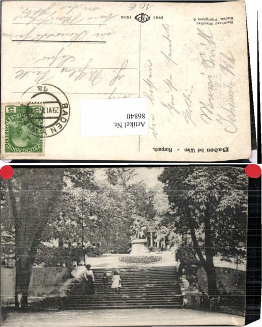 86840,Baden bei Wien Kurpark 1914