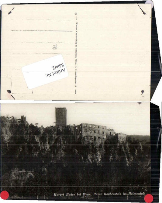 86842,Baden b. Wien Rauhenstein Helenental Fotokarte