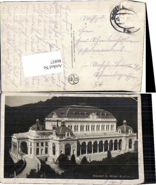 86857,Baden b. Wien Kurhaus 1930