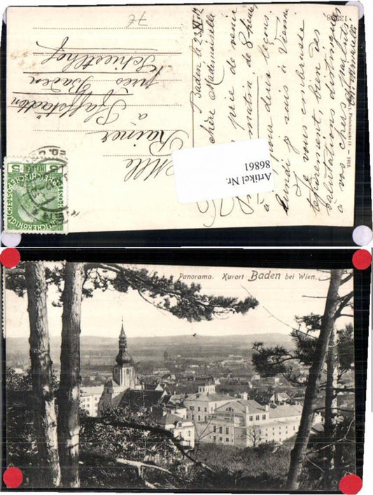 86861,Baden b. Wien Panorama 1912