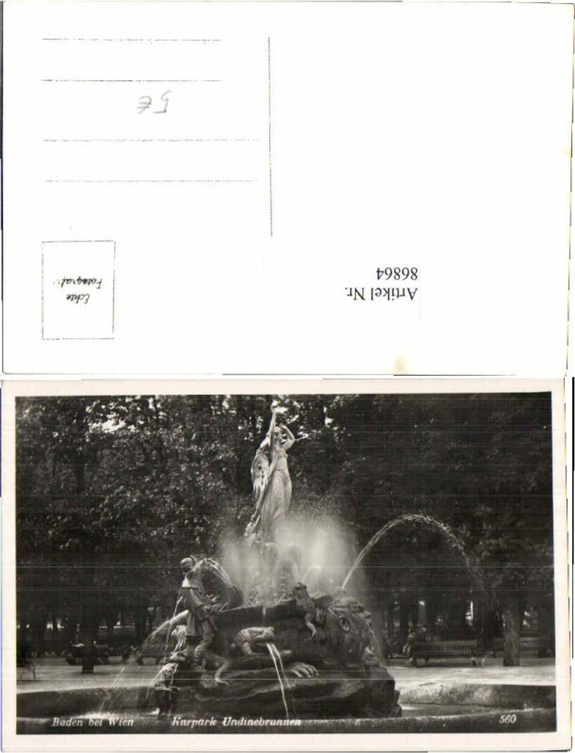 86864,Baden b. Wien Undinebrunnen