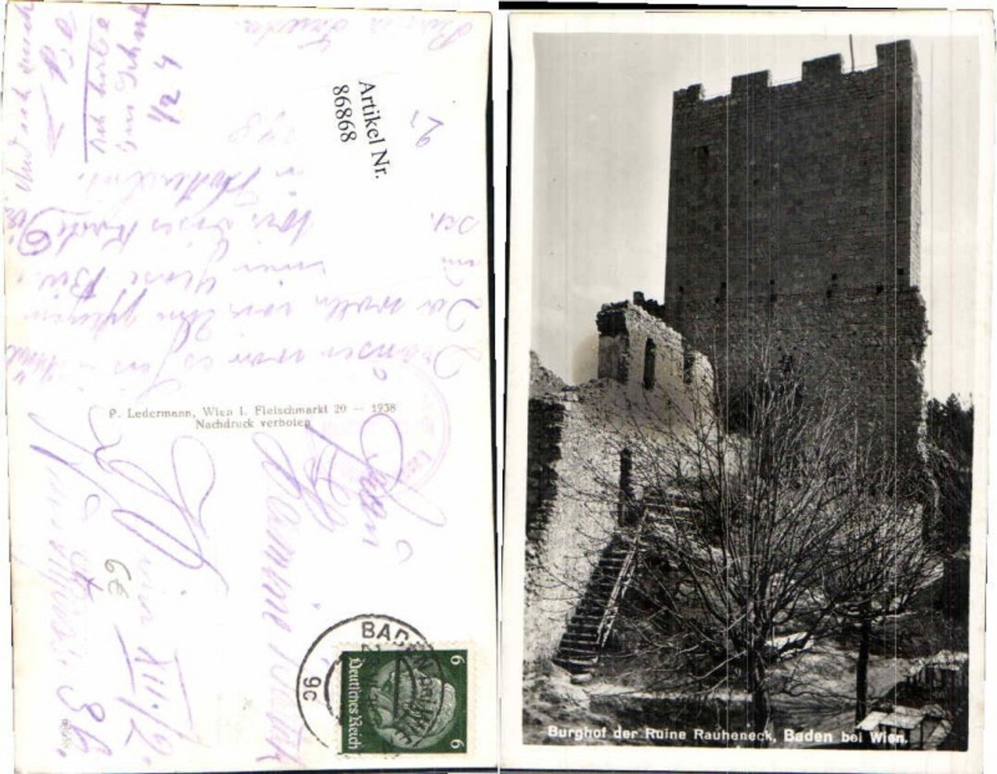 86868,Baden b. Wien Ruine Rauheneck Burghof