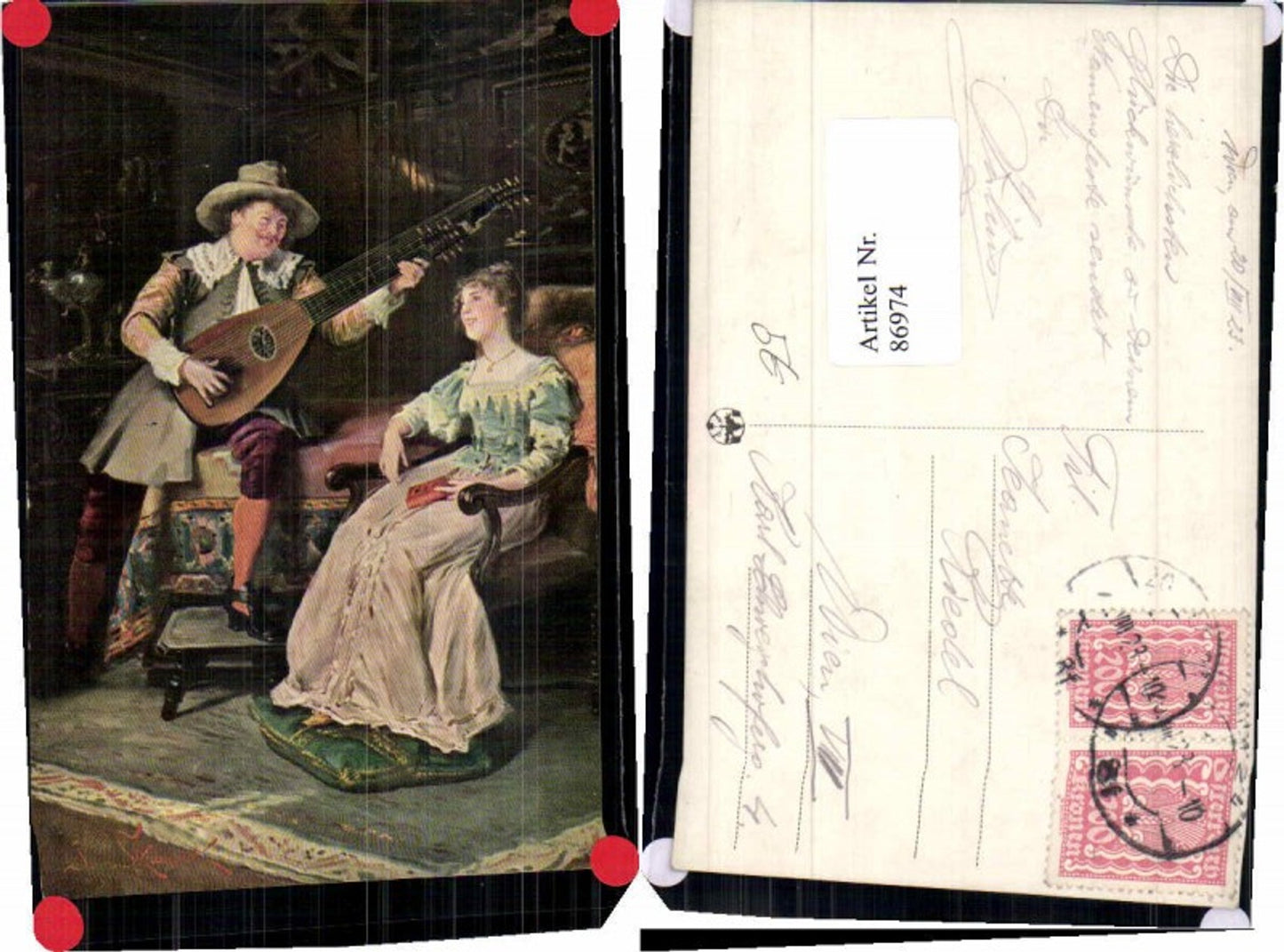 86974,Mann spielt Frau Mandoline J. Skamik