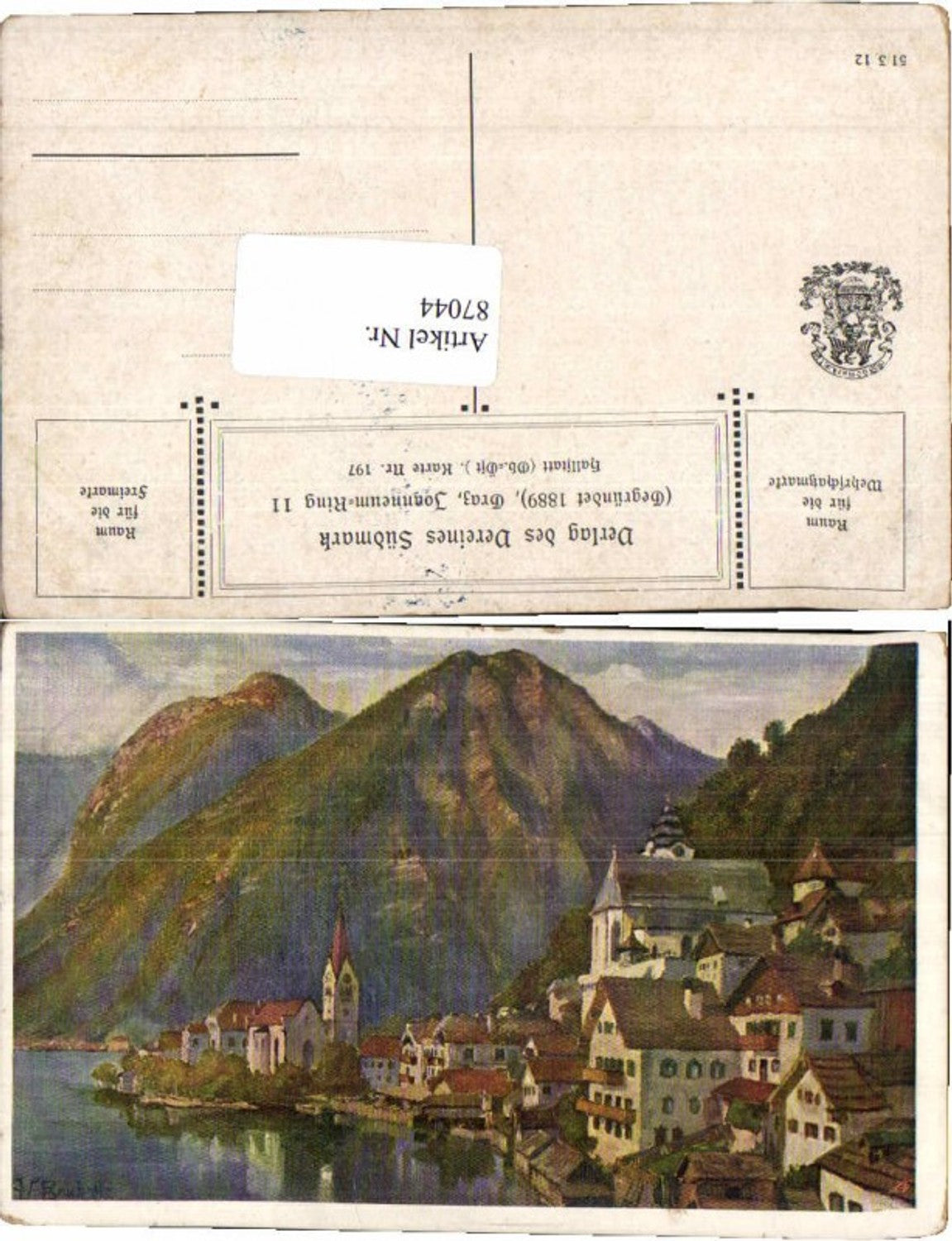 87044,Verein Südmark 197 Hallstatt W. Reichelt sign.