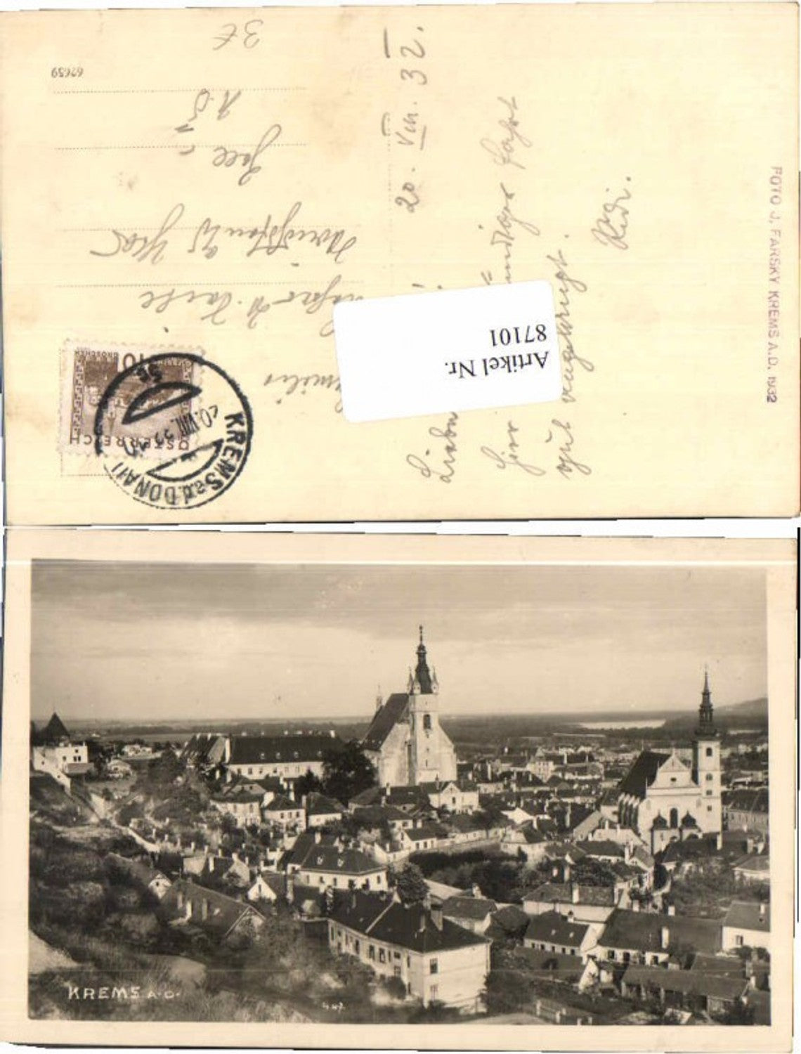 87101,Krems a.d. Donau Teilansicht 1932