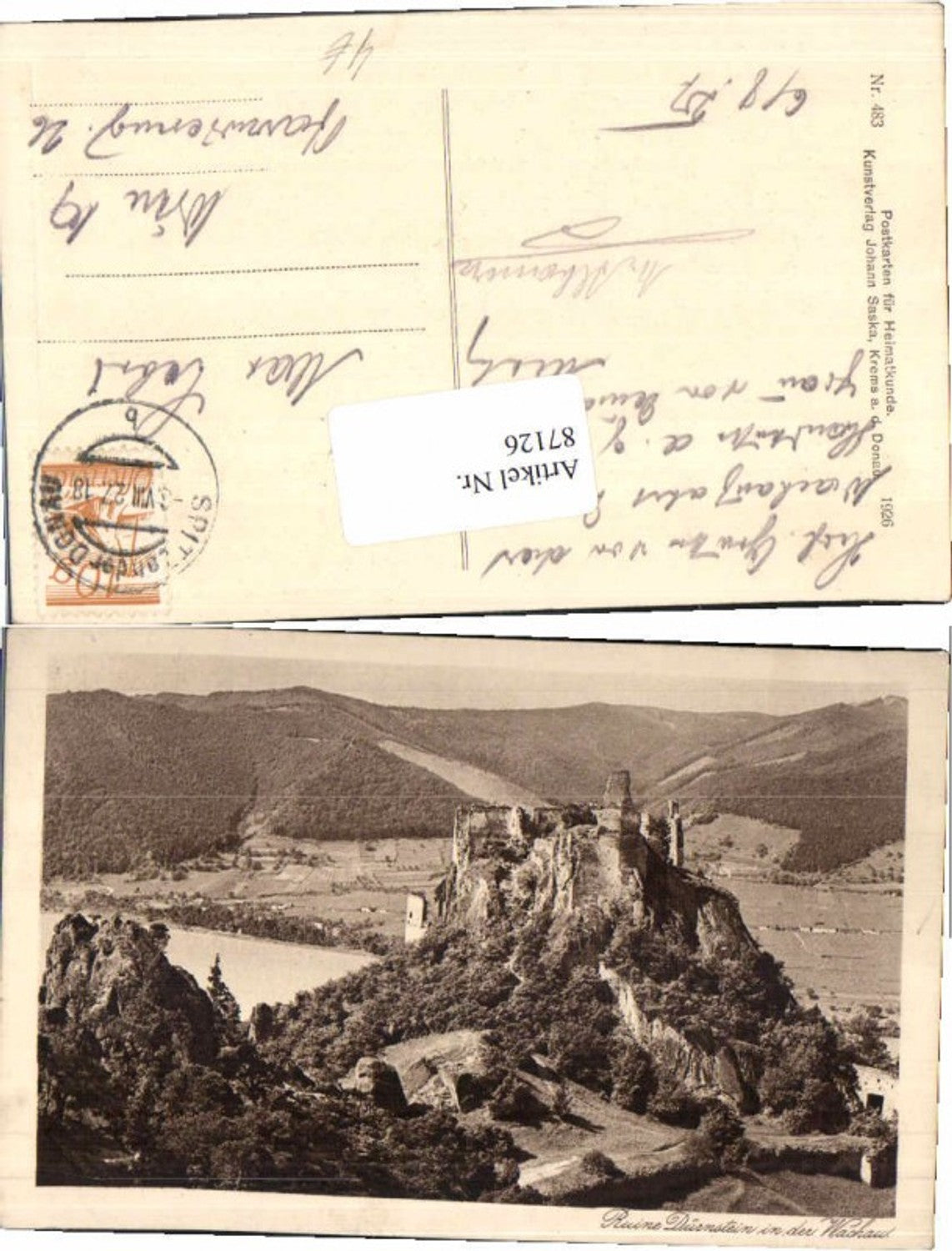 87126,Ruine Dürnstein i.d. Wachau pub Saska 483